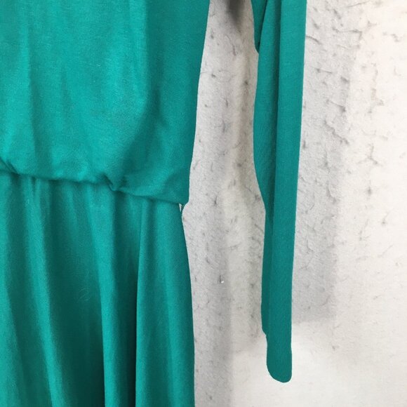 Vintage Jessica Howard By Mitchell Robbell Dress Womens 10 Green Belted Maxi 80s - Picture 11 of 16